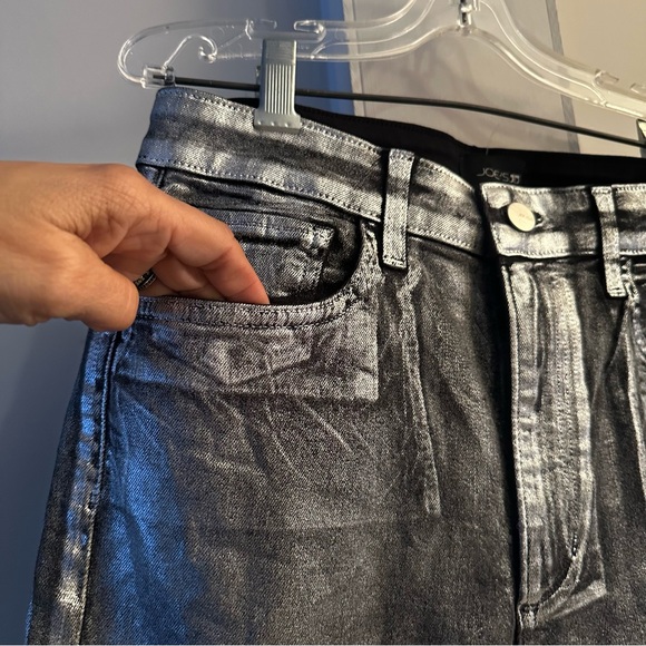 JOE'S JEANS Silver Metallic finish The Luna High Rise Cigarette Ankle sz 29 - Picture 4 of 15